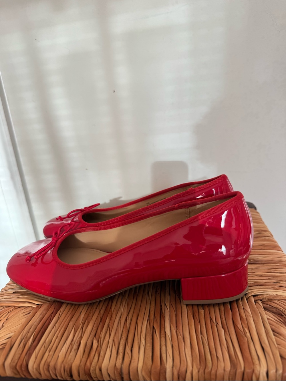 a new day Red Patent Low Block Heel Ballet Flats size 10w